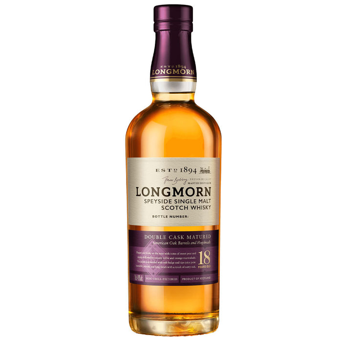 Longmorn 18 Year Double Cask Matured American Oak Barrels ABV 48% 700ml