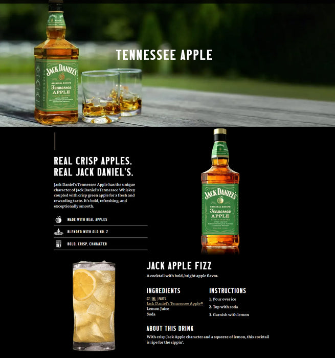 Jack Daniel's Tennessee Apple ABV 35% 1000ml (1L)