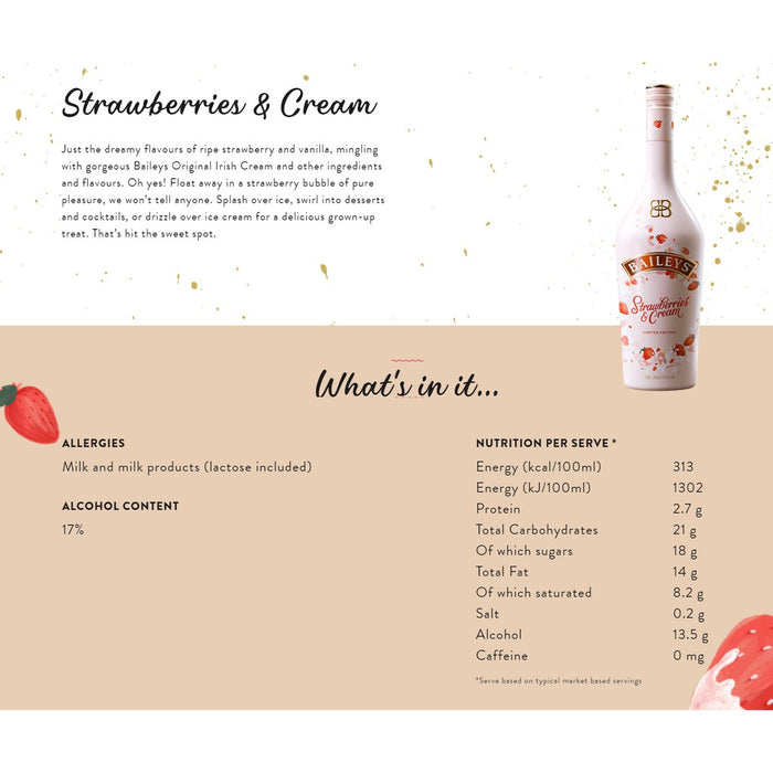 Baileys Strawberry & Cream 700ml x 2 Bottles (Best Before: Nov 2024)