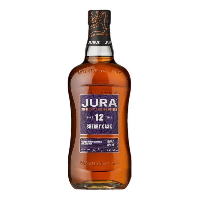 Jura 12 Year Old  Sherry Cask Single Malt Whisky with 2 Whisky Glasses Gift Set