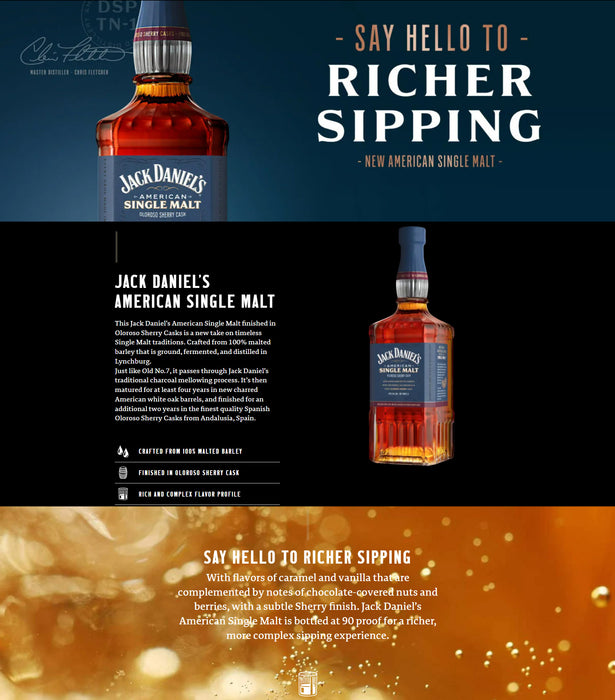 Jack Daniel’s American Single Malt ABV 45% 1000ml (1L)