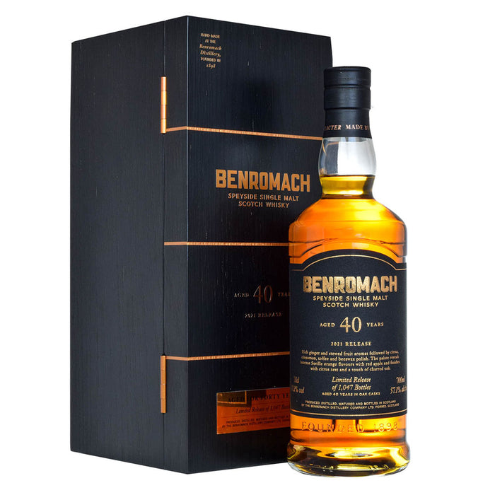 Benromach 40 Year Old (2021 Release) Speyside Single Malt Scotch Whisky ABV 57.1% 70cl with Gift Box