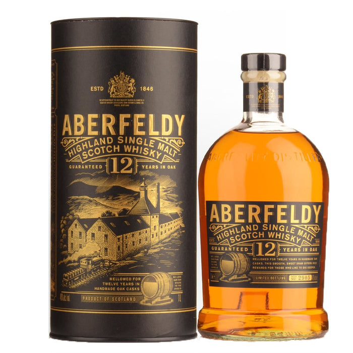 Aberfeldy 12 Year Old Highland Single Malt Scotch Whisky ABV 40% 1000ml