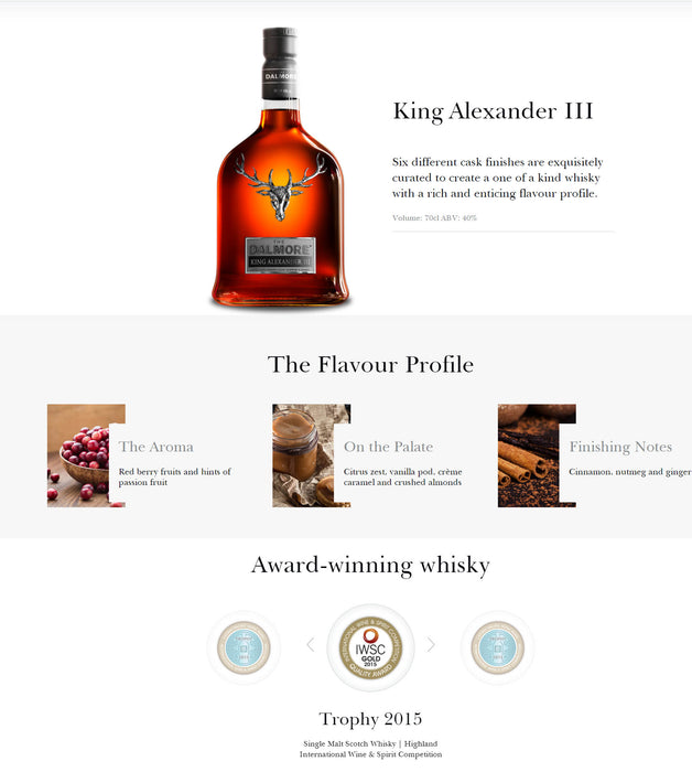 Dalmore King Alexander III With 2 Rock Glasses ABV 40% 700ml