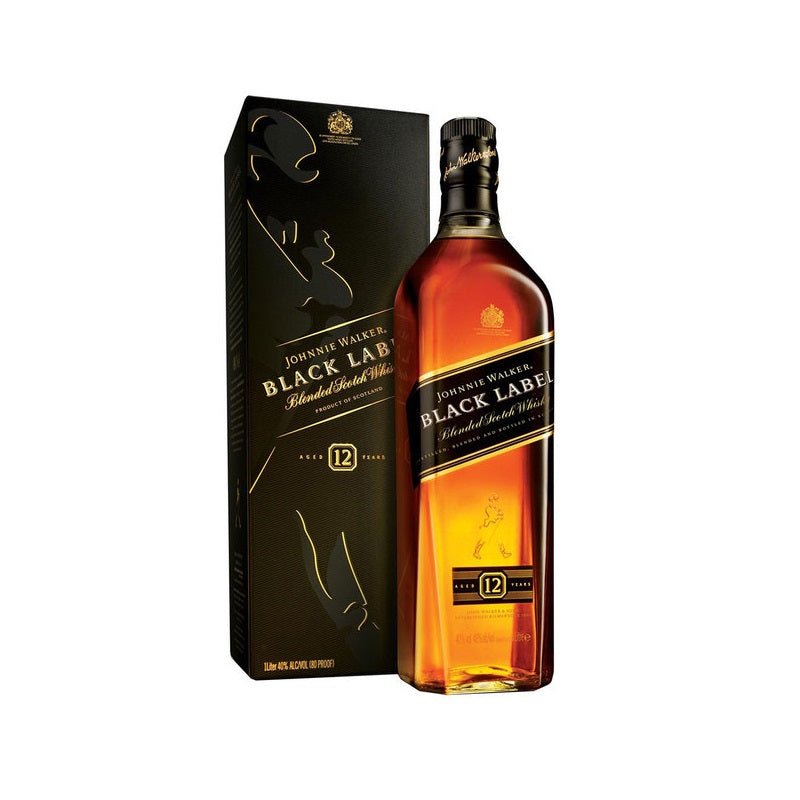 Johnnie Walker Black Label Blended Scotch Whisky 1L — The Liquor